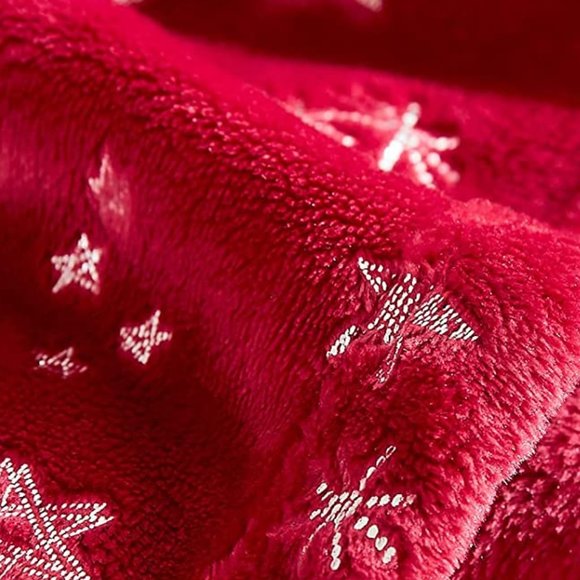Oversized Luxury Christmas Throw Red White Stars - Picture 4 of 7